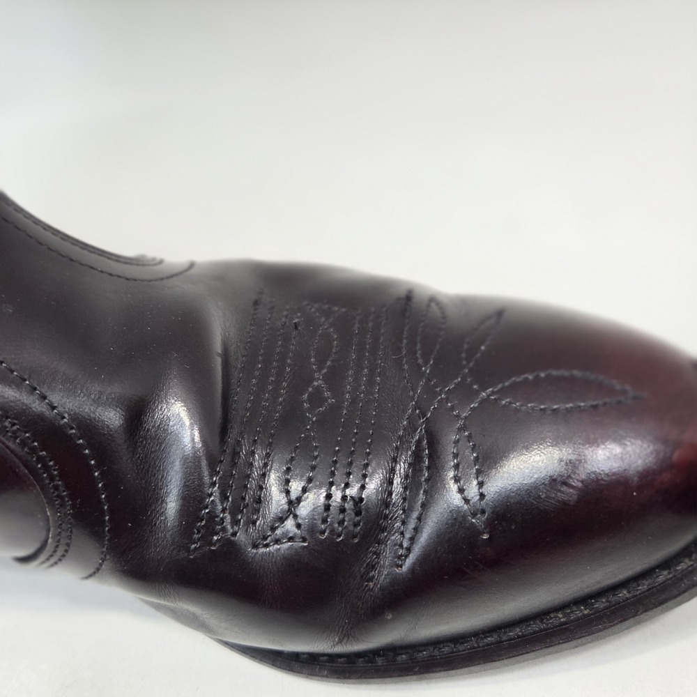 Vintage UFCW 1198 Union Leather Zip Up Western Ankle Boots Burgundy Mens 11 D - Picture 15 of 16